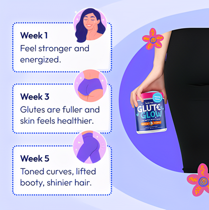 GLUTE Y GLOW CREATINA PARA MUJERES ELIXIR DE BELLEZA Y BIENESTAR 2 EN 1