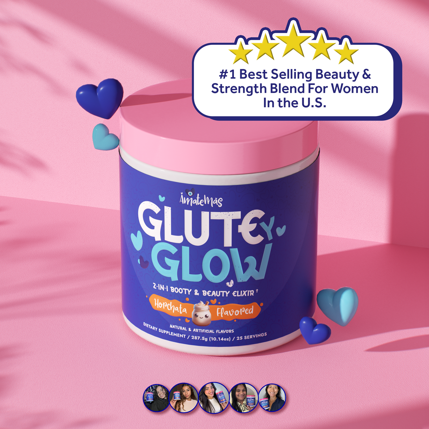 GLUTEYGLOW CREATINE FOR WOMEN 2-IN-1 BEAUTY & WELLNESS ELIXIR
